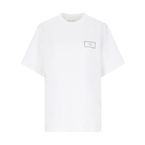 Martine Rose Silver Logo Vit Bomull T-shirt White, Herr