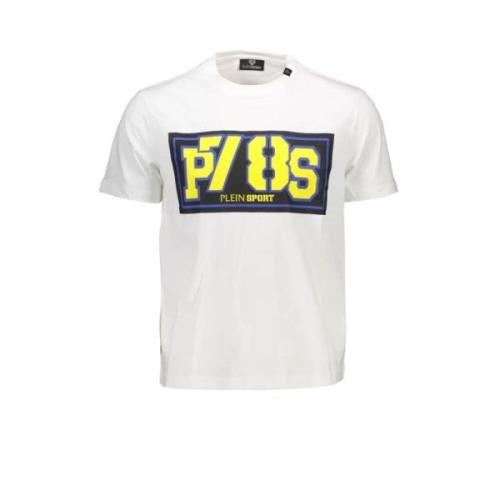 Plein Sport Vit Bomull Kortärmad T-shirt White, Herr