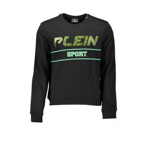 Plein Sport Svart Bomull Långärmad Sweatshirt Black, Herr