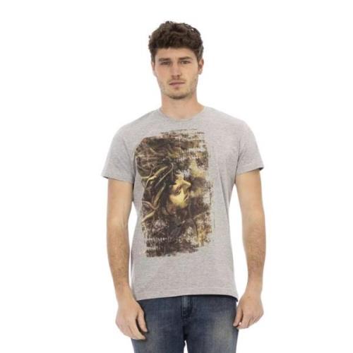 Trussardi Elegant grå T-shirt med fronttryck Gray, Herr