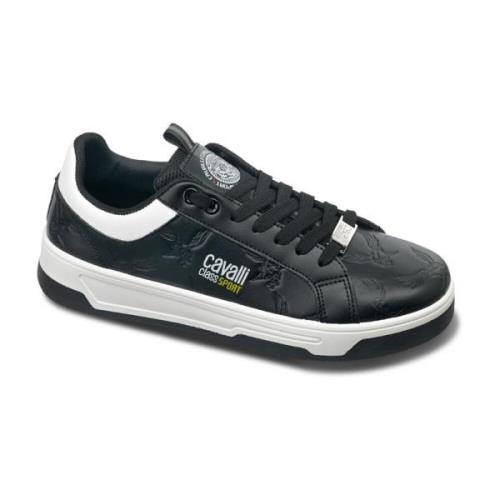 Cavalli Class Herr Textil Sneakers Rund Tå Black, Herr