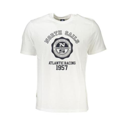 North Sails Tryck Logo Rund Hals T-Shirt White, Herr