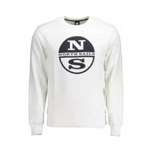 North Sails Elegant vit rund hals sweatshirt White, Herr