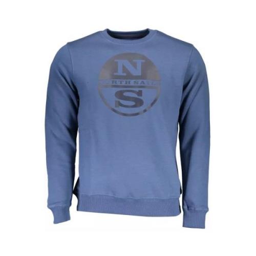 North Sails Stiligt Blått Tryckt Logosweatshirt Blue, Herr