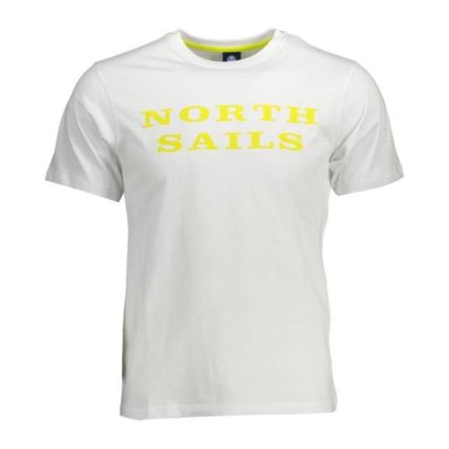 North Sails White Cotton T-Shirt White, Herr