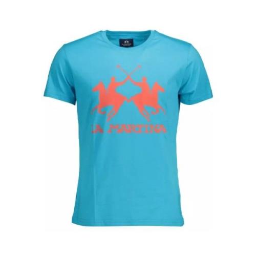 La Martina Klassisk Bomull Kortärmad T-shirt Blue, Herr