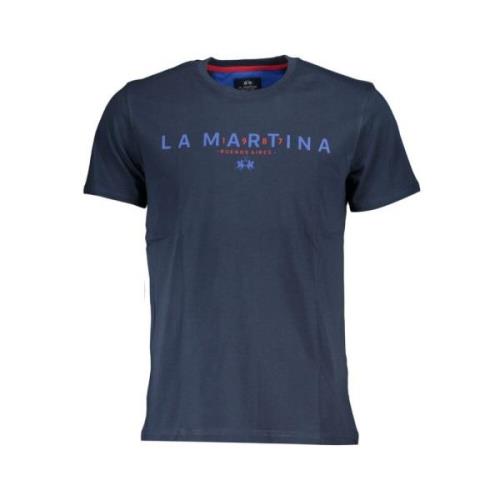 La Martina Blå Bomull Casual T-shirt Blue, Herr