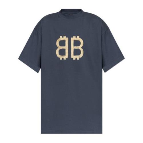 Balenciaga T-shirt med logotyp Gray, Herr