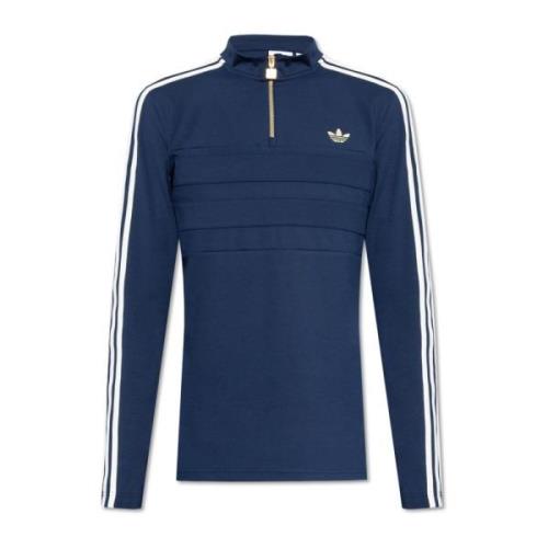 Adidas Originals Sweatshirt med ståkrage och dragkedja Blue, Herr