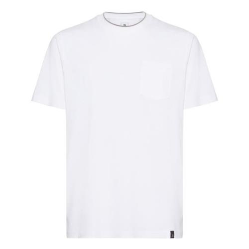 Boggi Milano T-shirt i bomull och Tencel-jersey White, Herr