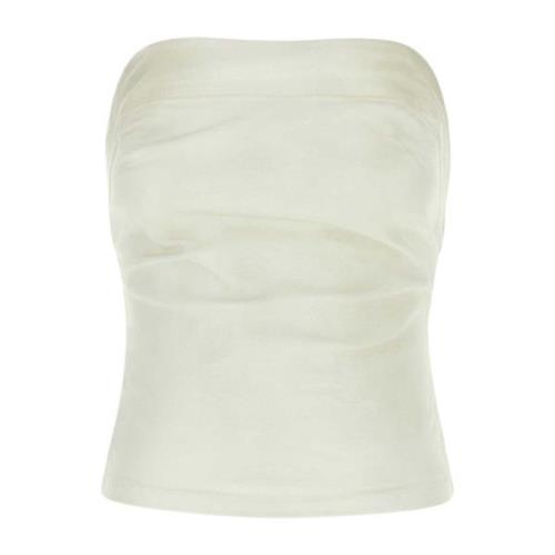 Entire Studios Vit Denim Tube Top White, Dam