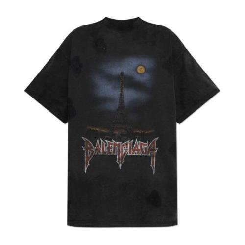 Balenciaga T-shirt med tryck Black, Herr