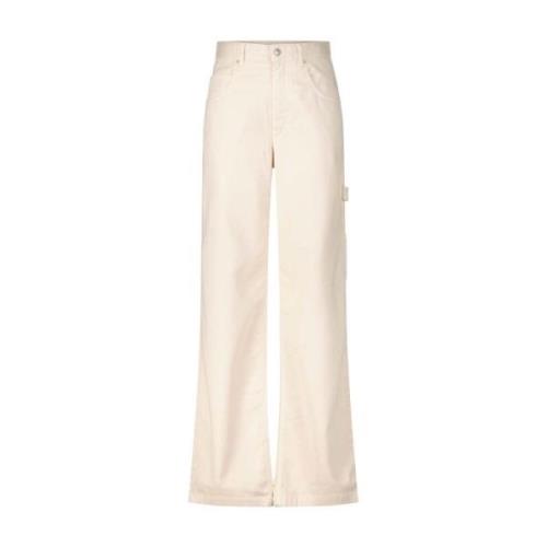 Isabel Marant Klassiska High-Waist Wide Leg Jeans Beige, Dam