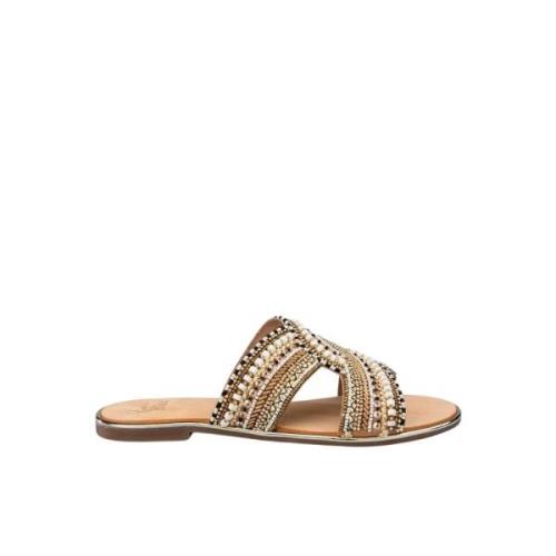 Alma EN Pena Kristall Korsrem Platt Sandal Multicolor, Dam