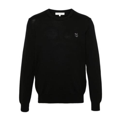 Maison Kitsuné Svart Tröja med Logodetalj Black, Herr