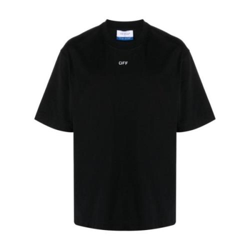 Off White Svart T-shirt med Logoprint Black, Herr