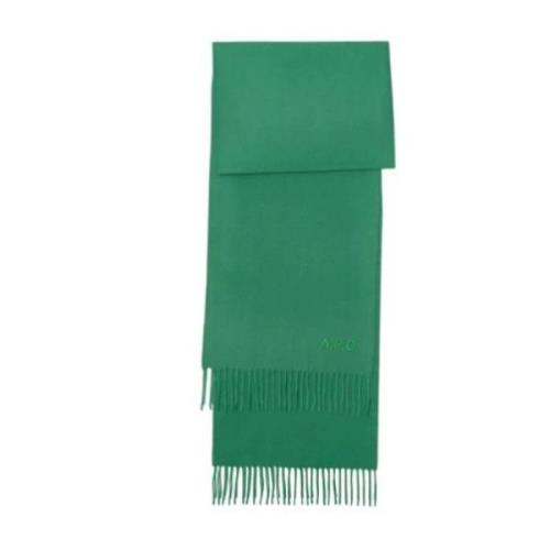 A.p.c. Grön Ull Man Scarf Ambroise Brodee Green, Dam