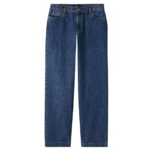 A.p.c. Hög Midja Sailor Jeans Indigo Tvättad Blue, Dam