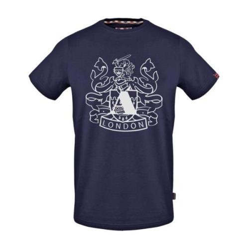 Aquascutum Bomull T-shirt Blue, Herr