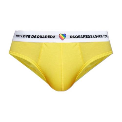 Dsquared2 Briefs med logotyp Yellow, Herr