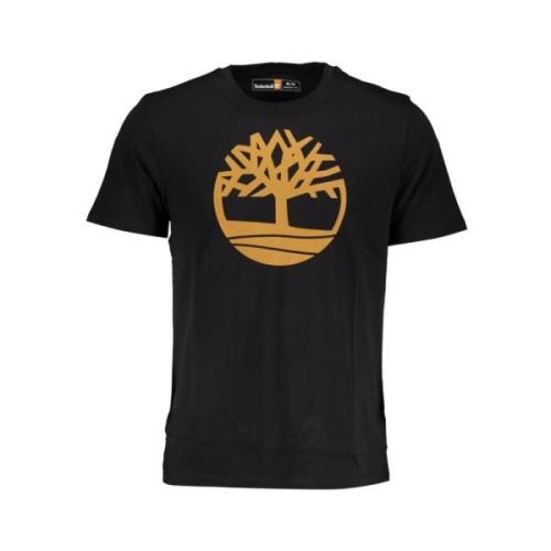 Timberland Svart T-shirt med logotyptryck Black, Herr