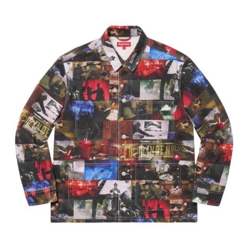 Supreme Begränsad upplaga Collage Denim Chore Coat Multicolor, Herr