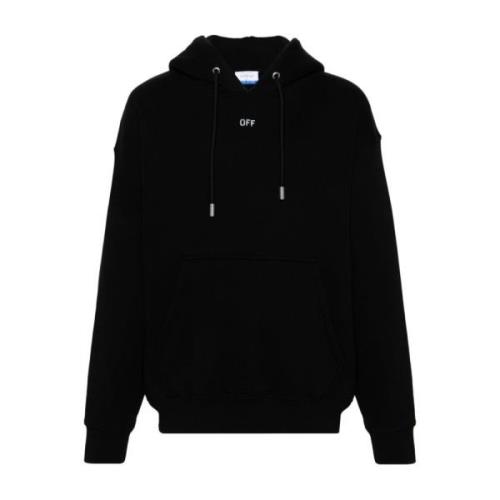 Off White Svart Ekologisk Bomull Hoodie Black, Herr