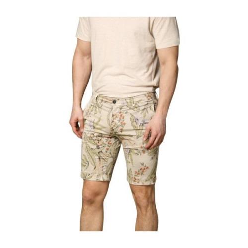 Mason's Slim Fit Blommönstrade Bermuda Shorts Beige, Herr