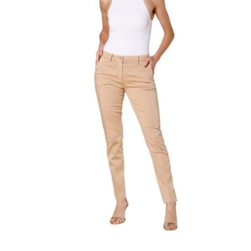 Mason's Slim Women's Chino Byxor i Stretch Satin Beige, Dam