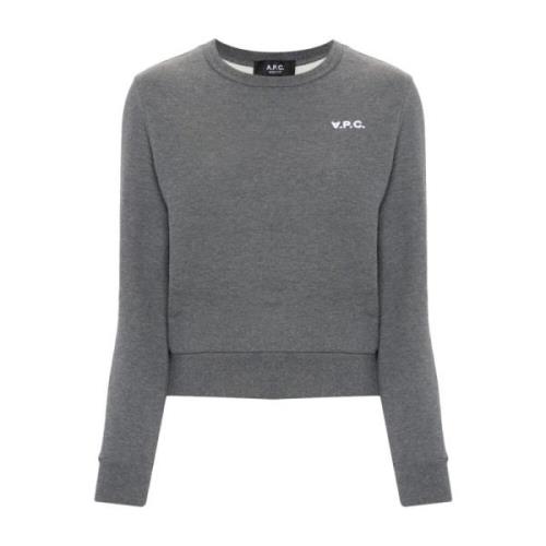 A.p.c. Grå Crew Neck Sweater Gray, Dam