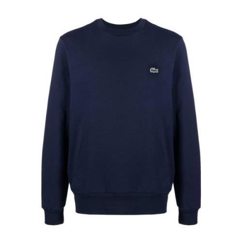 Lacoste Jersey Fleece Crew Neck Sweaters Blue, Herr