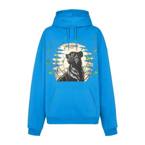 Balmain Disney x: The Lion King - Cassius Khumalo Print Hoodie Blue, H...