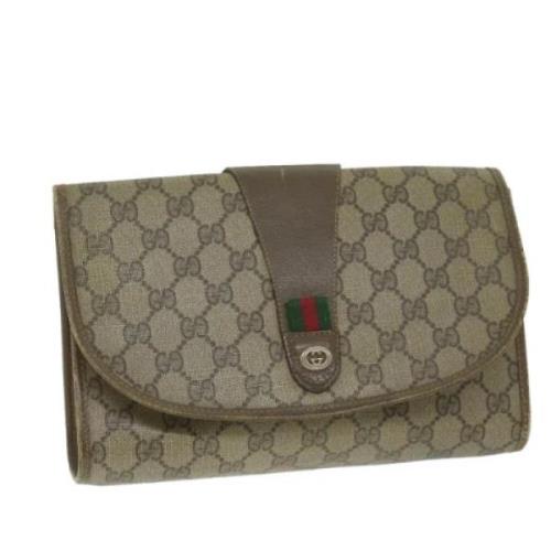 Gucci Vintage Pre-owned Canvas kuvertvskor Brown, Dam