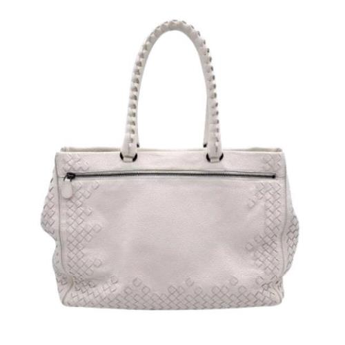 Bottega Veneta Vintage Pre-owned Laeder totevskor White, Dam