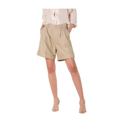 Mason's Beige Chino Bermuda med Lurex Stripe Beige, Dam