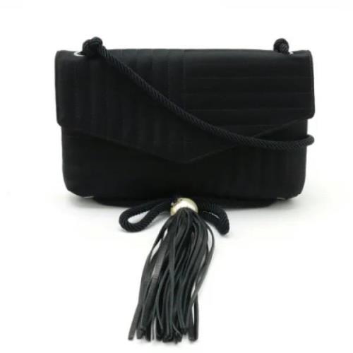 Chanel Vintage Pre-owned Satin axelremsvskor Black, Dam