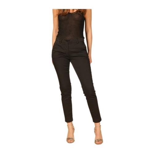 Mason's Slim Women's Chino Byxor i Stretch Satin Black, Dam