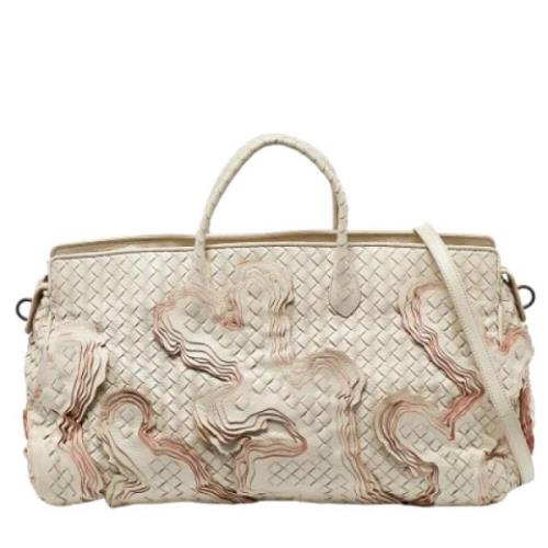 Bottega Veneta Vintage Pre-owned Laeder totevskor White, Dam