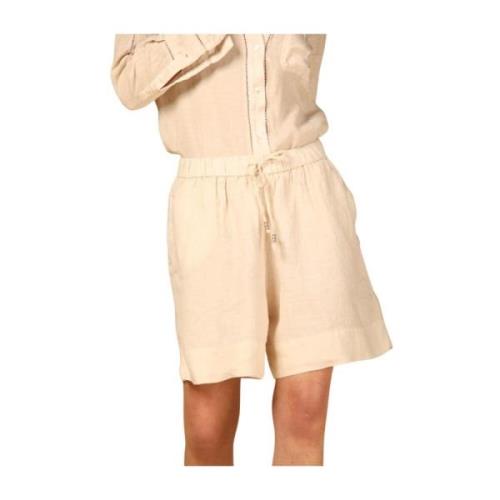 Mason's Avslappnad Linne Chino Bermuda Shorts Beige, Dam