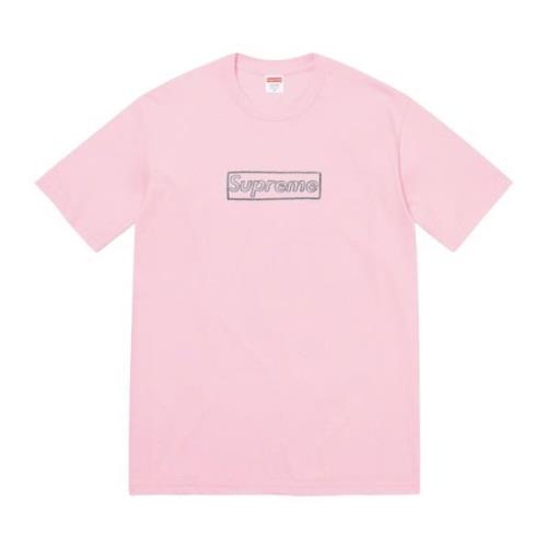 Kaws Begränsad upplaga Kritbox Logo Tee Pink, Herr