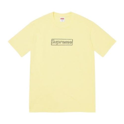 Kaws Begränsad upplaga Kritbox Logo Tee Yellow, Herr