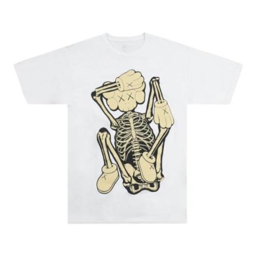 Kaws Begränsad upplaga Skelett Fiktion T-shirt White, Herr