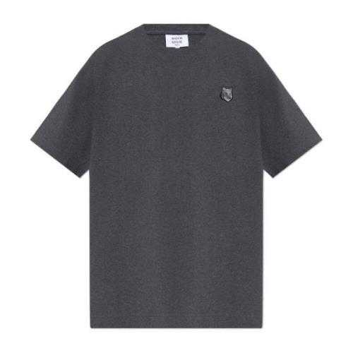 Maison Kitsuné T-shirt med lapp Gray, Herr