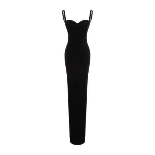 Balenciaga Elegant Svart Fitted Gown Black, Dam