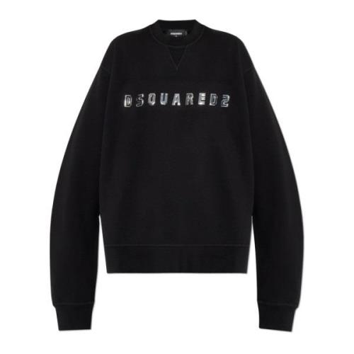 Dsquared2 Sweatshirt med logotyp Black, Dam