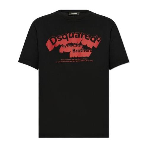 Dsquared2 Tryckt T-shirt Black, Herr