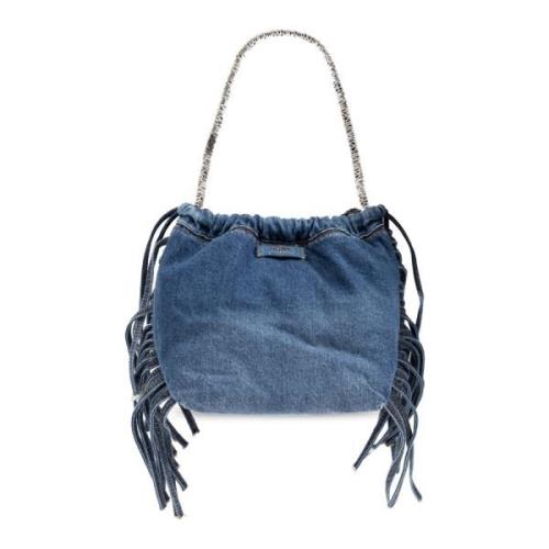 Moschino Denim bucket väska Blue, Dam