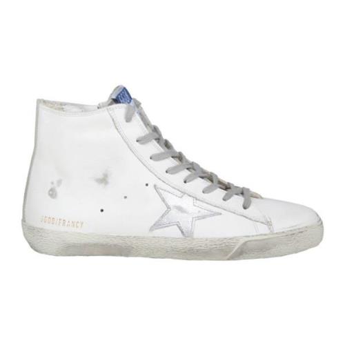 Golden Goose Vita/Silver Lädersneakers med Stjärndetaljer White, Herr