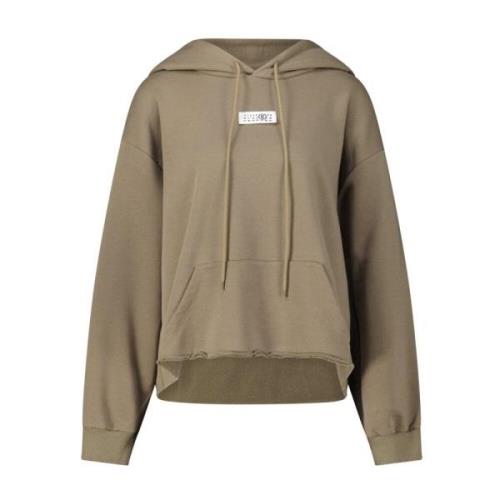 Maison Margiela Komfortabel hoodie med dragsko huva Green, Dam