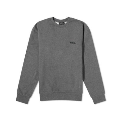 A.p.c. Grå Rund Hals Sweatshirt 100% Bomull Gray, Herr